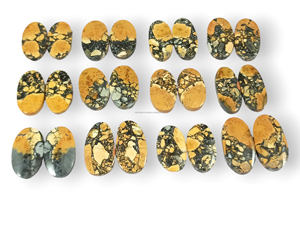 Paire de cabochons en jaspe maligano naturel, pierres précieuses en vrac, jaspe maligano assorti, paire de pierres précieuses, fabrication de boucles d'oreilles en argent 925 - Product Image 4