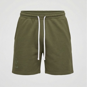 Shorts d'été légers en molleton 100 % coton pur pour hommes, OEM ODM, prix abordable, respirants, avec longs cordonnets de serrage - Product Image 1