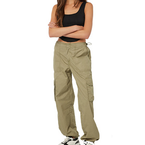 Pantalon cargo ample pour femme, respirant, séchage rapide, léger, décontracté, avec poches pratiques, polyester/coton - Product Image 3