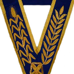 Masonic Regalia Blue Officer <b>Collar</b> With Gold Hand Embroidered Top Quality Customized Embroidery Officer <b>Collar</b> - Product Image 2