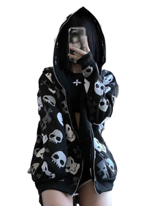 Custom Oversized <b>Zip</b> Up Hoodie Print <b>Full</b> <b>Zip</b> <b>Sweatshirt</b> Heavyweight Unisex Y2K Streetwear Jacket <b>Sweatshirt</b> - Product Image 2