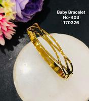 Gelang Anak Trendy Berlapis Emas dengan Bezel Baja Anti Karat, Batu CZ, Dapat Disesuaikan, Motif Geometris Floral Baguette Multiwarna