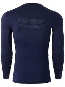 Chemise de compression à manches longues hybride respirante et écologique à coutures plates, séchage rapide, manches raglan, pour homme, hockey, OEM - Product Image 4