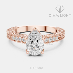 Anillo Clásico con Diamante Cultivado en Laboratorio de 1.20CT en Forma de Pera, Oro Blanco Sólido de 14K, Color F+, Claridad VS+, Joyería de Compromiso para Ella - Product Image 5