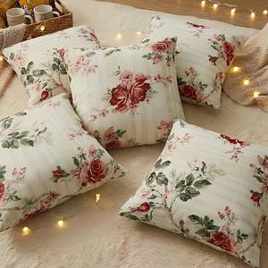 Soft Cotton Fabric Cushion Cover with Beautiful Unique Patterns, Modern Decorative Designs, Premium Home Decor <b>Pillow</b> Cover - Product Image 1