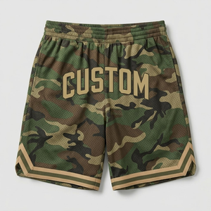 Shorts de streetwear vintage personnalisés pour hommes, shorts de basketball à double maille avec impression Tackle et design uni pour femmes, service OEM/ODM - Product Image 2