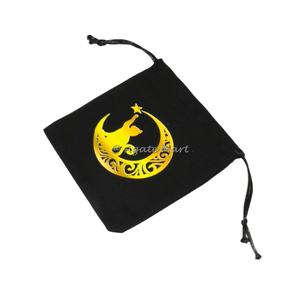 Cubo de Chakra ecológico personalizado, bolsa de algodón negro Metatron, bolsa con cordón con símbolos curativos, regalo impreso para amantes de las manualidades - Product Image 5
