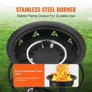 Brasero de Propano Ajustable de 19 Pulgadas de Diámetro con Piedras de Lava, Brasero de Gas Portátil para Exteriores para Acampar, Cubierta Incluida - Product Image 3