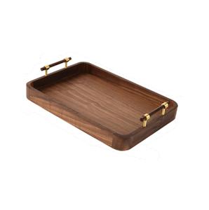 Bandeja Rectangular de Madera de Nogal, Diseño Moderno, Ecológica, Duradera, con Asas, para Servir Té, Aperitivos, Desayuno y Café, para el Hogar y Restaurantes - Product Image 6