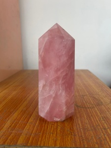Prix de gros usine : Pointe de quartz rose naturel poli, Pierre de guérison REIKI, Tour de cristal sculptée, Décoration d'intérieur - Product Image 5