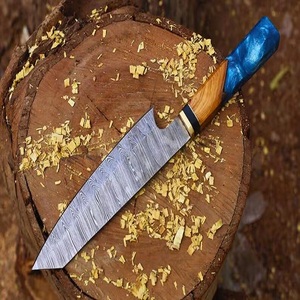 Handmade Damascus Steel Kiritsuke Chef Knife Professional Cooking Knife Resin Olive Wood Handle Drop Point 12" Overall Length - Product Image 5