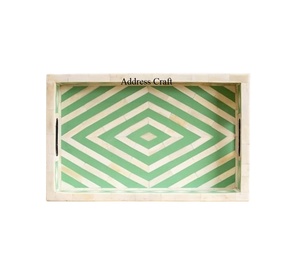 Plateau de service en incrustation d'os design personnalisé plateau rectangulaire en incrustation d'os décoration de table assiettes de service plateau de vaisselle - Product Image 1