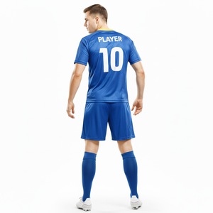 Conjunto de Uniforme Deportivo de Fútbol Unisex, Camiseta de Manga Corta con Pantalones Cortos, Tela de Poliéster de Primera Calidad, Logotipo Frontal Personalizado - Product Image 5