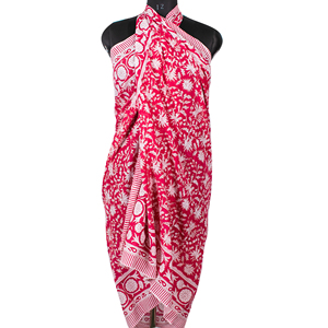 Vintage Style Soft Fashionable Eco Chic Multicolor Floral Cotton Sarong <b>Wrap</b> Traditional Hand Block Printed Lightweight Scarf - Product Image 1