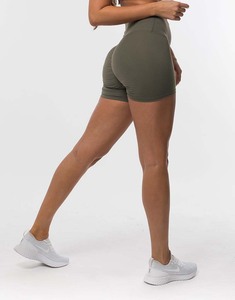 Shorts de Mujer Color Verde Oliva, Cintura Alta, Transpirables y Absorbentes de Sudor, Ideales para Fitness y Entrenamiento - Product Image 4
