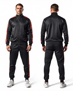 Conjunto Deportivo para Hombre de Color Sólido, Sudadera con Cierre Completo y Cuello Alto, Pantalones Deportivos, Ropa Casual Transpirable de Otoño, Corte Regular - Product Image 3
