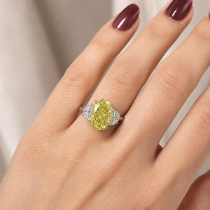 Om Gems 14K White Gold <b>Ring</b> 2.50 CT Oval Brilliant Cut Lab Diamond Engagement Solid White Gold Unique Three <b>Stone</b> <b>Ring</b> For Women - Product Image 2