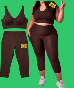 New Reversible Breathable Plus Size Sport Set Fashion Two Piece Woman Yoga Fitness Clothing Long Sleeves Gym Wear <b>Elastic</b> <b>Belt</b> - Product Image 1