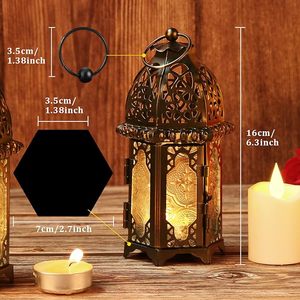 Lanterne en métal bohème pour bougie, idéale pour la maison, le jardin, la terrasse, les mariages, les événements, les fêtes, décoration, vente en gros, éclairage décoratif fait main - Product Image 1