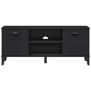 ม้านั่งเก็บรองเท้าไม้สีดำและพลาสติก ขนาดกลาง พร้อมชั้นวางรองเท้า - Product Image 5