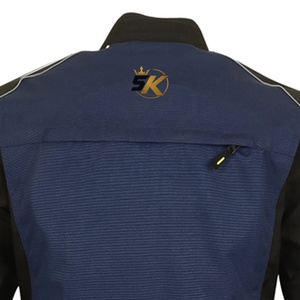 Chaqueta de Motociclista para Hombre 5K, Color Azul y Negro, con Bloques de Color, Manga Larga, Transpirable, Cierre de Cremallera, Cuello Alto, Logotipo Frontal - Product Image 5