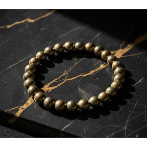 Bracelet artisanal en pyrite naturelle, bracelet porte-bonheur en cristal d'Inde, vente en gros de bracelets de guérison en cristal - Product Image 4