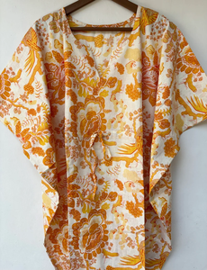 Vestido Kaftan Casual de Verano sin Mangas con Estampado Floral Tropical Digital, de Algodón, para Mujer, Islas del Pacífico Asiático - Product Image 3