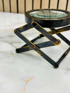 Loupe pliante en laiton antique de 3 pouces |   Loupe de bureau réglable pour la lecture et l'inspection - Product Image 2