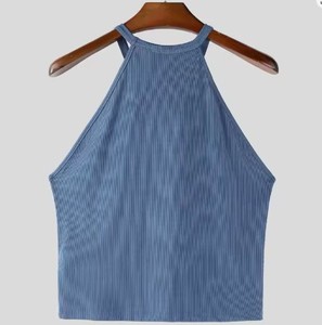 Men Tank <b>Tops</b> Solid Color O-neck Sleeveless Knitted <b>Male</b> Vests Summer Streetwear Sexy Fashion Casual <b>Crop</b> <b>Tops</b> For Man - Product Image 4