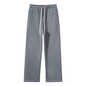 Men's Heavy Duty Cotton Sweatpants Loose <b>Straight</b> <b>Leg</b> Drawstring Trousers Casual Sports <b>Pants</b> for Spring - Product Image 2