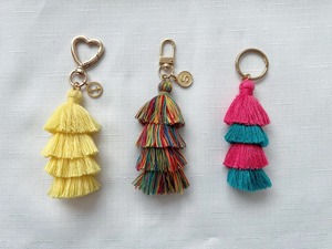 Handmade 4 Layer Multi Color Macrame Keychain Cotton Rope Layered Design <b>Bag</b> Charm <b>Key</b> Holder Modern Style From India - Product Image 1
