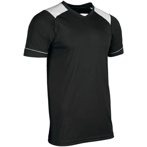 Camiseta de fútbol negra personalizada de secado rápido, transpirable, de poliéster, para entrenamiento deportivo, para hombres, mujeres y jóvenes. - Product Image 1