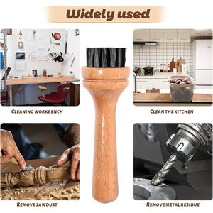 Spazzole per Pulizia Domestica Portatili, Spazzola per Lavaggio Rivetti in Vinile e Pellicola Riflettente, Spazzola a Base di Legno per Uso Domestico - Product Image 3