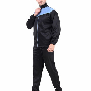 Men Color Block Tracksuit Set <b>Zip</b> <b>Up</b> <b>Jacket</b> Elastic Waist Pants Sporty Autumn Training Wear Full Sleeve Stand Collar - Product Image 3