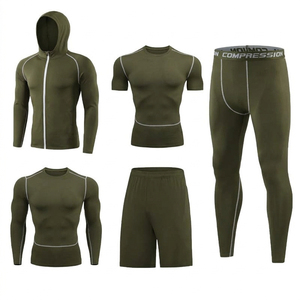 Conjunto de Compresión de 5 Piezas para Hombre, Chaqueta con Capucha, Camiseta de Manga Corta, Leggings, Pantalones Cortos - Product Image 2