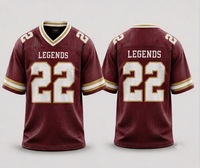 Maillot de football personnalisé en mesh, légendes du football, bordeaux, or, blanc, numéro 22, uniforme d'équipe, respirant, séchage rapide, vêtements de sport, vente en gros, usine