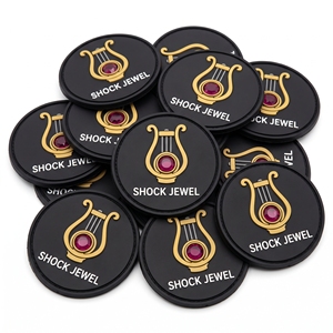 Badge rond en PVC et caoutchouc personnalisé, motif Rose Engine Lathe, avec fixation auto-agrippante, pour la fabrication en gros - Product Image 2