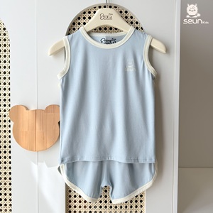 Ensemble de vêtements pour enfants, unisexe, en viscose rafraîchissante, style coréen Seunkids, respirant, pour l'été, vêtements de haute qualité fabriqués au Vietnam - Product Image 6