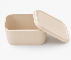 NewSky 1000ML Recyclable Disposable Modern <b>Takeaway</b> Bagasse Food <b>Containers</b> Lid Rectangular Model SE-DLB-002 for Home Restaurant - Product Image 5