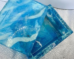 Aqua Dream Epoxy Jewelry Box Ocean Breeze Resin Jewelry Box Blue Sapphire Resin Jewelry Box Decorative Trinket Box <b>Crafts</b> - Product Image 3