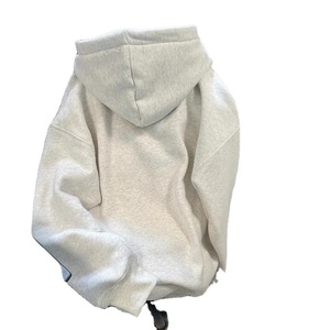 Venta al por mayor personalizado hombres gota hombro pulóver Sudadera con capucha 100% algodón polar sudadera bordado Puff estampado sólido invierno Casual - Product Image 3