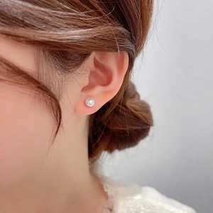 2in1 Silver-Toned Floral Monalisa Stone <b>Pearl</b> Stud <b>Earrings</b> for Women Party and Daily Wear Wedding Use for Sale - Product Image 2