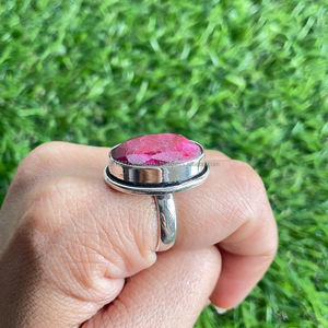 Bague en argent sterling 925 rubis bijoux en pierres précieuses faits à la main pour les femmes pour le mariage ou la fête - Product Image 4