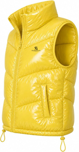 Gilet matelassé imperméable coupe-vent pour femme avec capuche, design personnalisé, logo sur mesure, chaud pour l'hiver, col bulle, coupe ajustée - Product Image 5