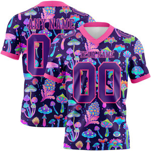 Camiseta de Fútbol Americano Personalizada 7v7 para Entrenamiento, Ropa Deportiva de Rugby OEM, Malla Morada y Verde, Camiseta de Fútbol Americano de Alta Calidad - Product Image 4