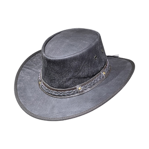 Chapeaux de cowboy pour femmes, protection solaire, large bord, chapeau western, bande tressée, clous en nickel, résistant aux intempéries, chapeaux en cuir tendance pour femmes - Product Image 1
