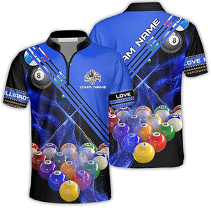 Camisetas de Billar y Snooker Personalizadas OEM para Equipos de Pool, Sublimadas, de Secado Rápido, Transpirables, Tallas Grandes, Manga Corta - Product Image 1