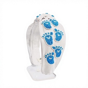 Bandeaux décontracté aléatoire perlé haut noué bandeau indien perlé embelli à la main bandeau perlé - Product Image 1