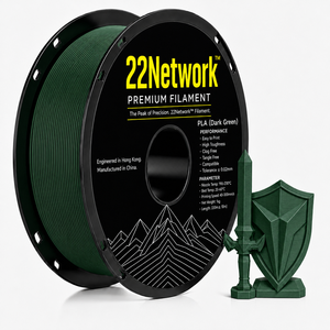 เส้นพลาสติก PLA สีเขียวเข้ม 22Network ขนาด 1.75 มม. น้ำหนัก 1 กก. สำหรับเครื่องพิมพ์ 3 มิติ ระดับอุตสาหกรรม ความเร็วสูง 300 มม./วินาที ผลิตโดยโรงงาน OEM ODM โดยตรง - Product Image 1