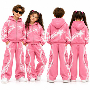 Ensembles de survêtements pour enfants en gros, sweats à capuche personnalisés, pantalons cargo, tenue streetwear 2 pièces, ensemble de vêtements pour garçons et filles de 12 à 13 ans - Product Image 3